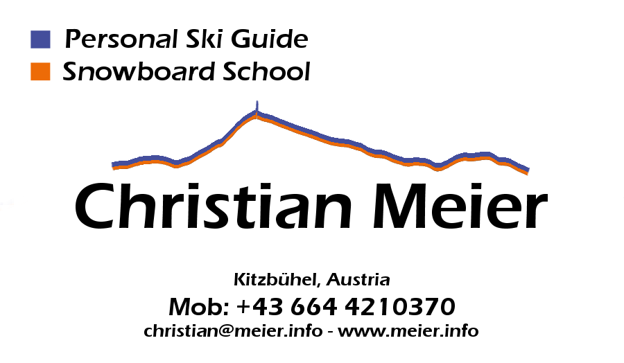 Visitenkarte Christian Meier – Personal Ski Guide und Snowboard School Kitzbühel